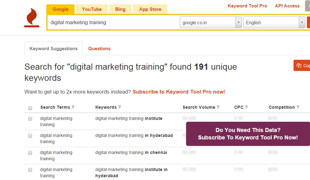 SEO keyword research tool